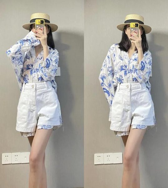 女生花衬衫怎么搭配好看