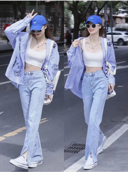 喇叭牛仔裤搭配什么上衣好看