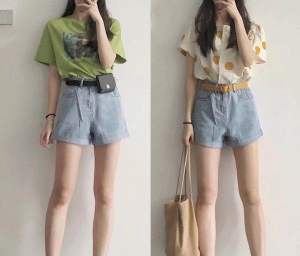 牛仔短裤搭配什么上衣好看