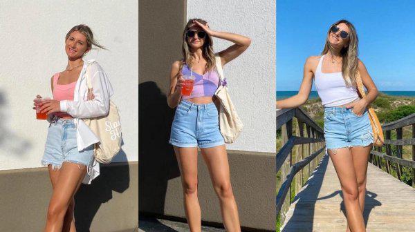 牛仔短裤搭配什么上衣好看