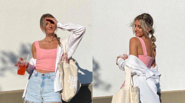 牛仔短裤搭配什么上衣好看