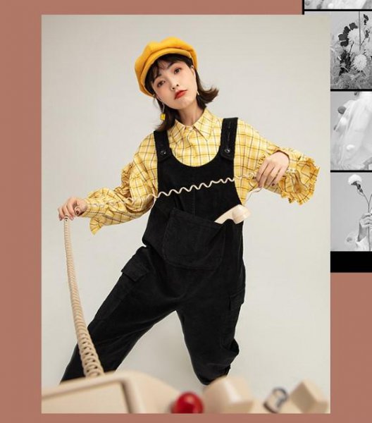 黑色背带裤搭配什么上衣好看