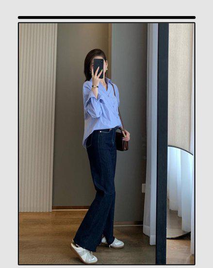 阔腿牛仔裤搭配什么上衣好好看