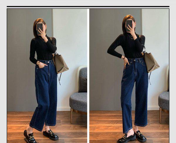 阔腿牛仔裤搭配什么上衣好好看