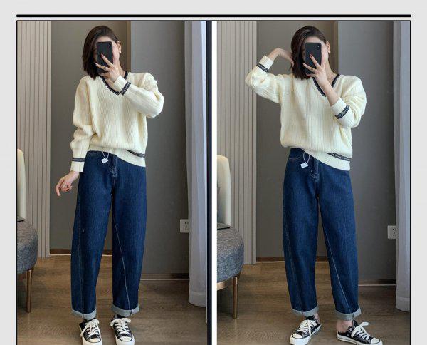 阔腿牛仔裤搭配什么上衣好好看