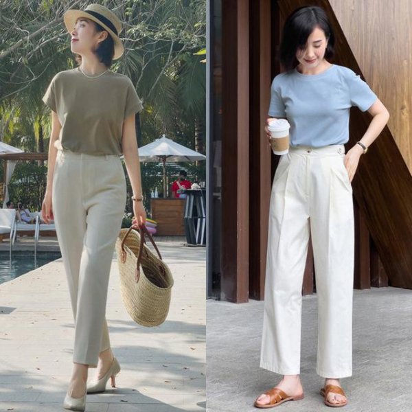 白色休闲裤配什么上衣比较好看