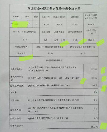深圳女50岁退休大概拿多少钱工资