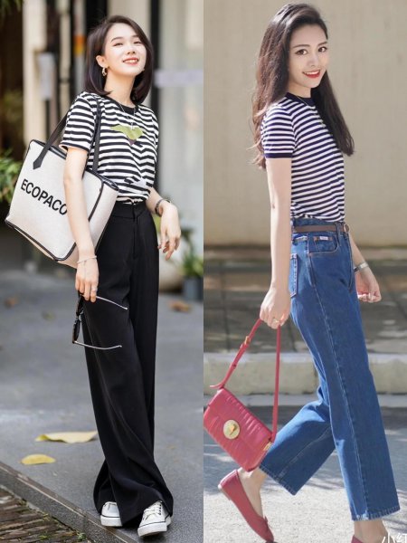 黑白条纹上衣搭配什么裤子好看