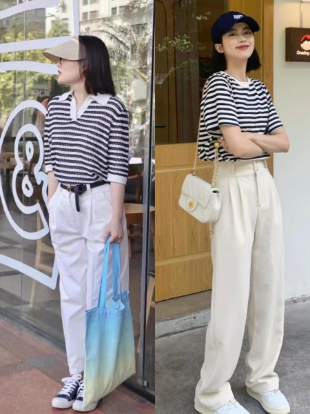 黑白条纹上衣搭配什么裤子好看