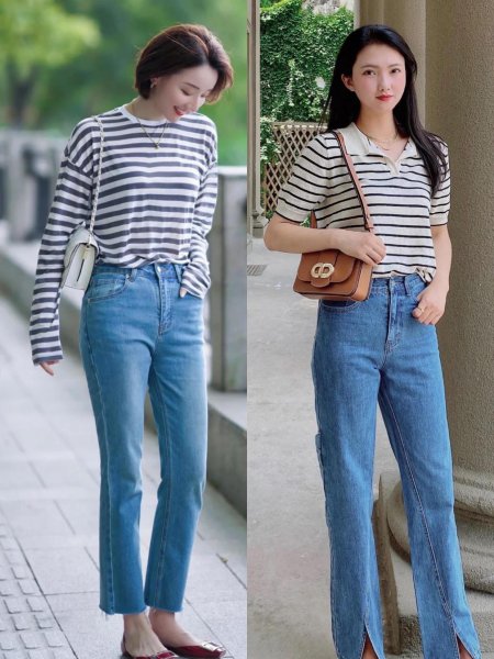 黑白条纹上衣搭配什么裤子好看