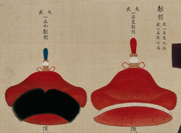 清朝顶戴1到9品颜色及图片