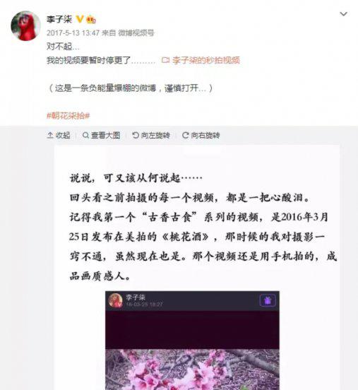李子柒怎么不更新了