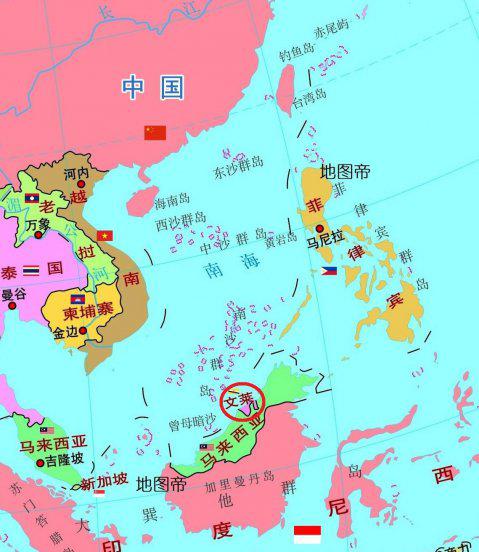 文莱在地图上哪个位置