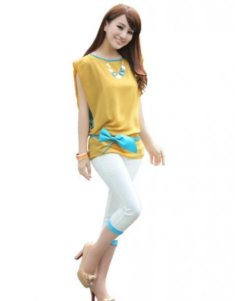 黄色搭配什么颜色好看图片