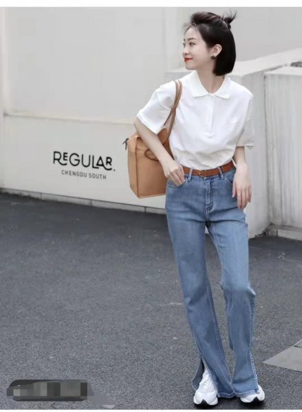 开叉喇叭裤配什么鞋子好看