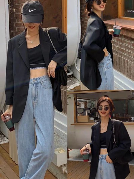 黑西装外套搭配什么内搭好