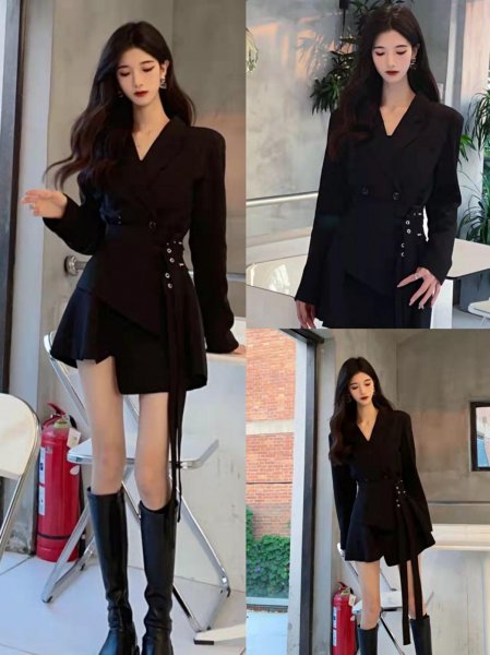 黑西装外套搭配什么内搭好