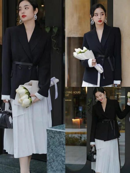 黑西装外套搭配什么内搭好