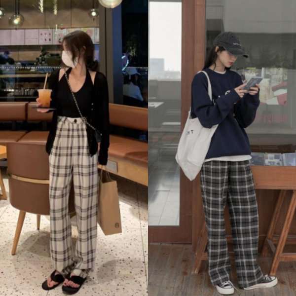 格子裤配什么上衣比较好看