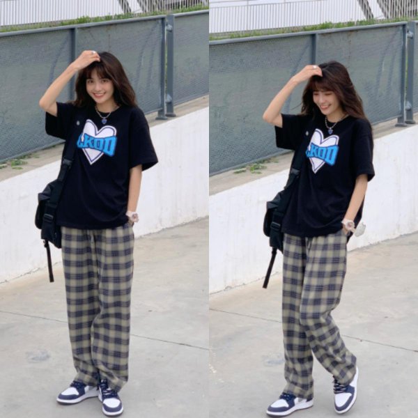 格子裤配什么上衣比较好看