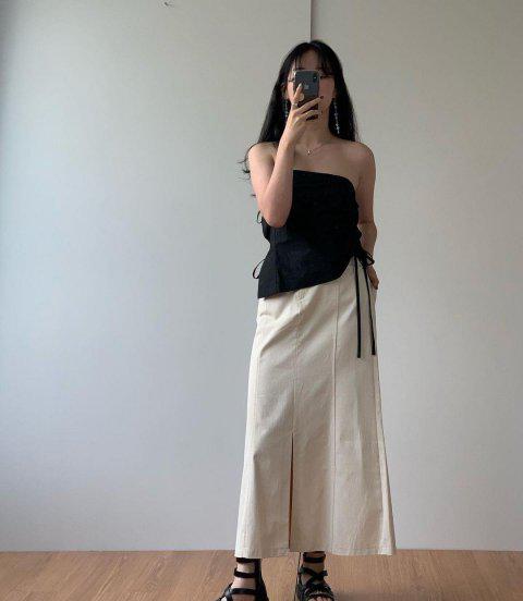 米色裙子配什么颜色上衣好看图片