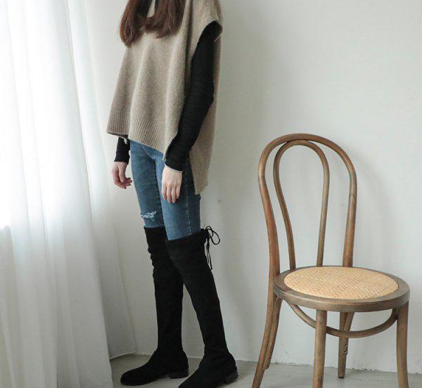 过膝长靴掉筒有什么办法