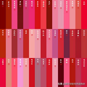 红色有哪几种颜色从深到浅 中国红色标准色板颜色大全