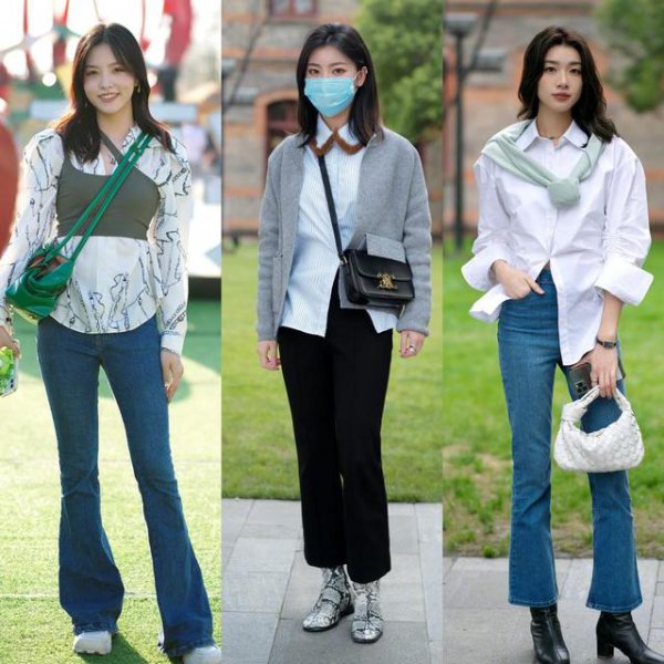 喇叭裤配什么上衣好看好看