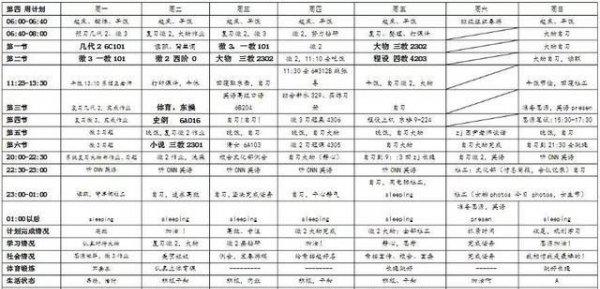 高中学霸学习计划表