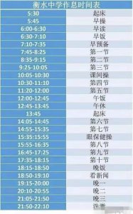 重点高中作息时间表 全国著名高中的规定作息时间表