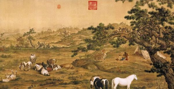 清代宫廷画师郎世宁的作品