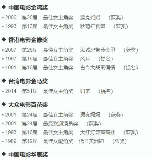 中国影后都有那几位