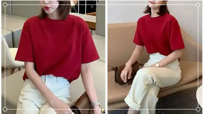 红色上衣配什么颜色的裤子