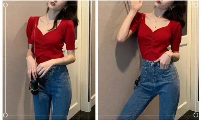 红色上衣配什么颜色的裤子