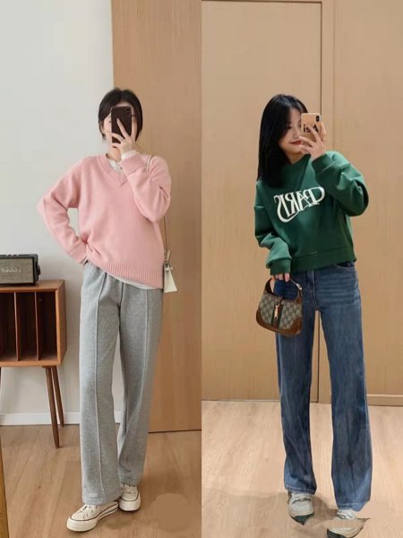 阔腿裤搭什么上衣好看图片