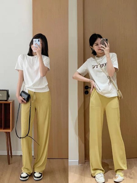 阔腿裤搭什么上衣好看图片