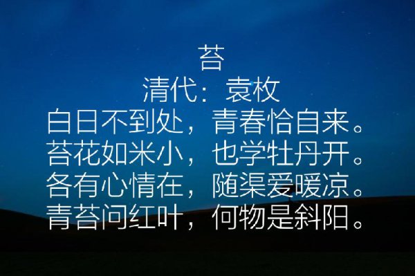 袁枚的最出名的诗句赏析