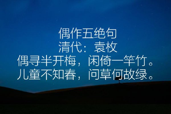 袁枚的最出名的诗句赏析