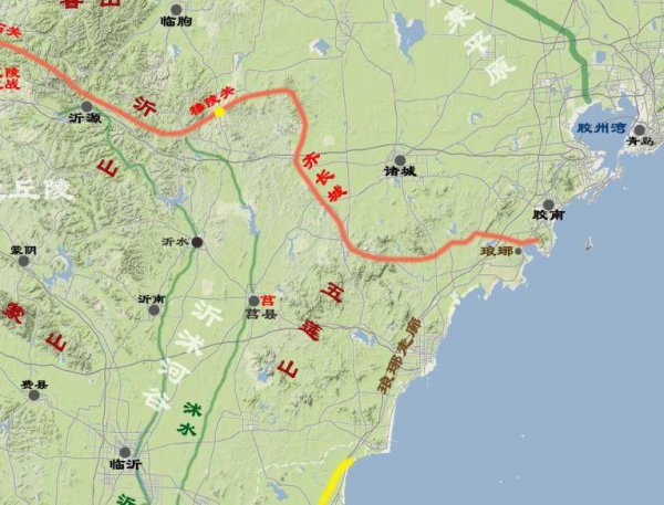 战国时期齐国和鲁国地图