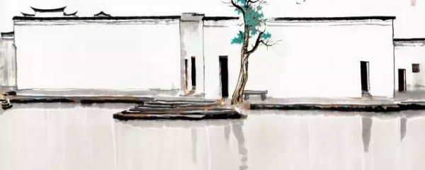 吴冠中江南水乡水墨画