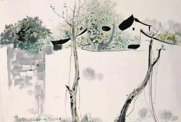 吴冠中江南水乡水墨画