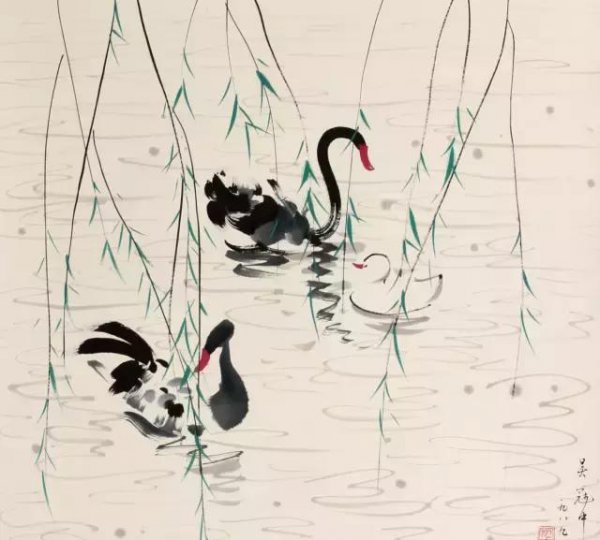 吴冠中江南水乡水墨画