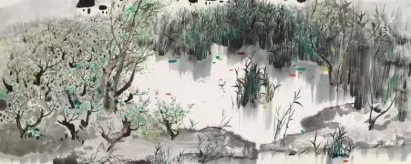 吴冠中江南水乡水墨画