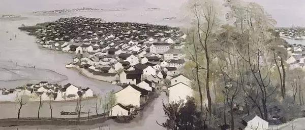 吴冠中江南水乡水墨画
