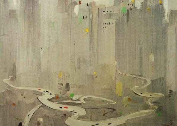 吴冠中江南水乡水墨画