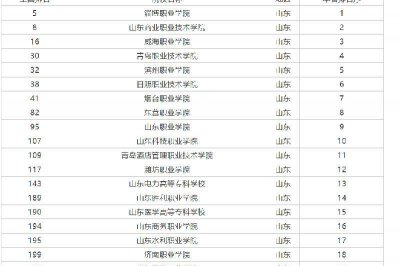 山东职业学院排名前十 山东最好的职业学校有哪些
