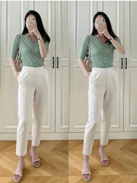 米白色裤子配什么颜色上衣