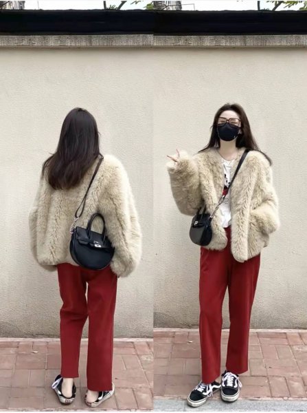 红色裤子搭配图片