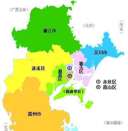 湛江有几个区几个市几个县
