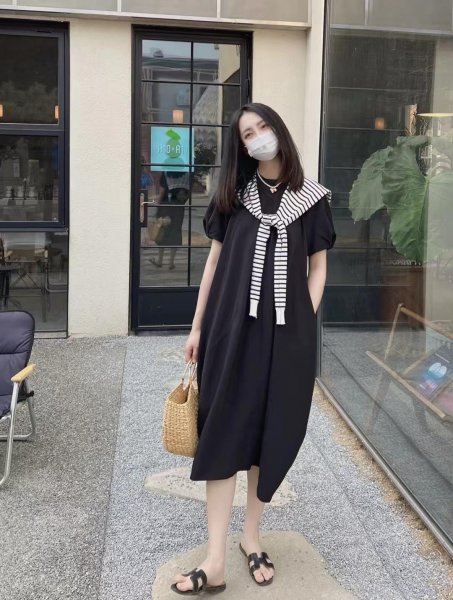 黑色连衣裙搭配鞋子图片